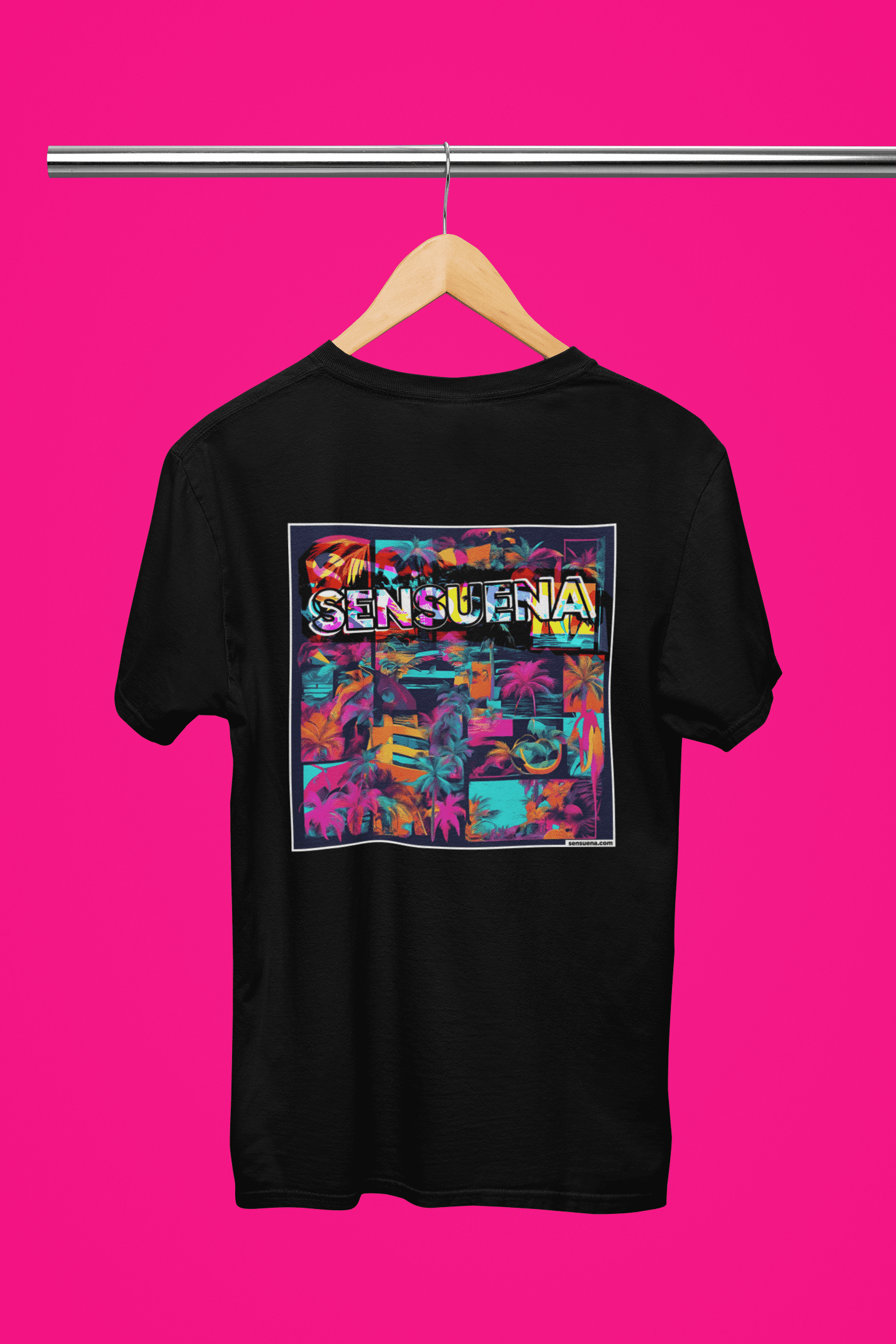 "SENSUENA BEACH" - BIG PRINT Premium Bio T-Shirt / klassisch, oversized