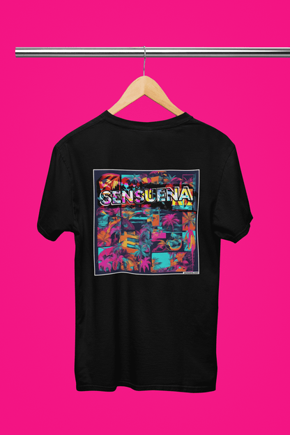 "SENSUENA BEACH" - BIG PRINT Premium Bio T-Shirt / klassisch, oversized