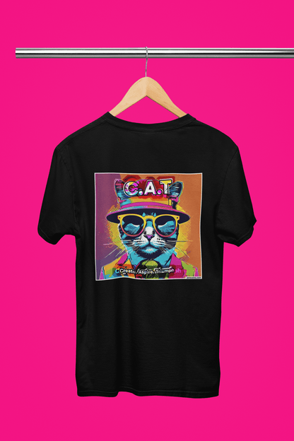 "CAT" - BIG PRINT Premium Bio T-Shirt / klassisch, oversized