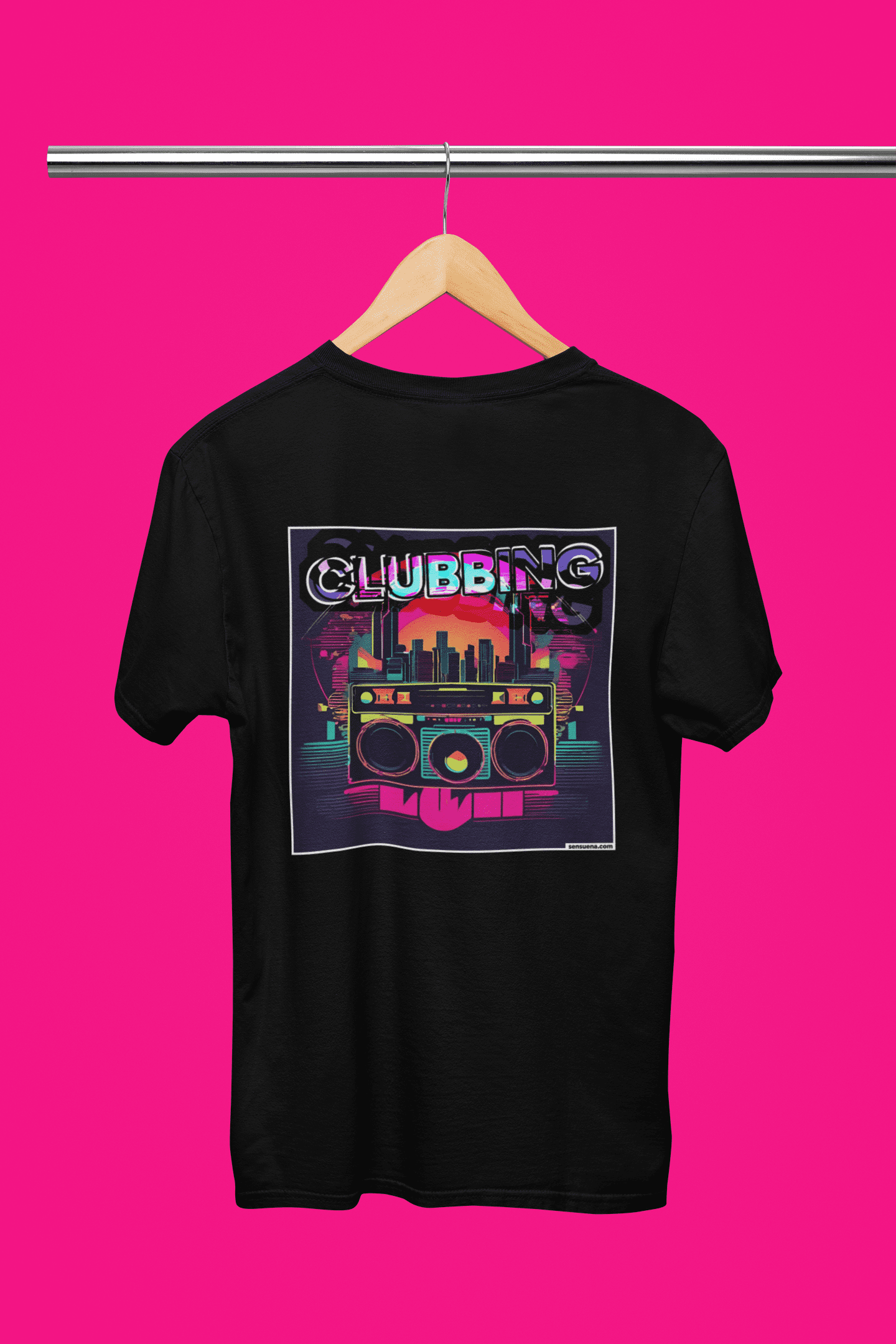 "CLUBBING" - BIG PRINT Premium Bio T-Shirt / klassisch, oversized