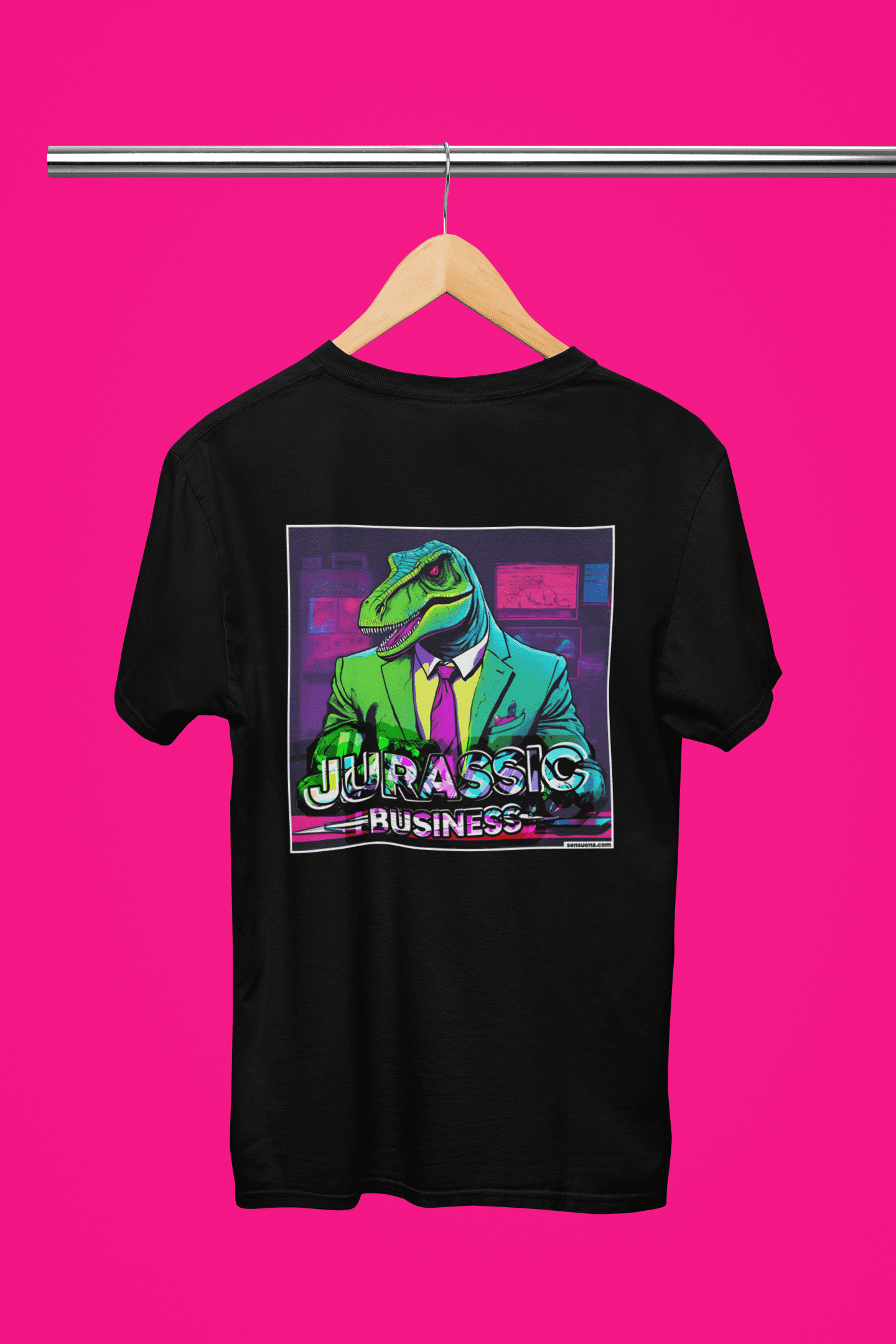 "JURASSIC BUSINESS" - BIG PRINT Premium Bio T-Shirt / klassisch, oversized