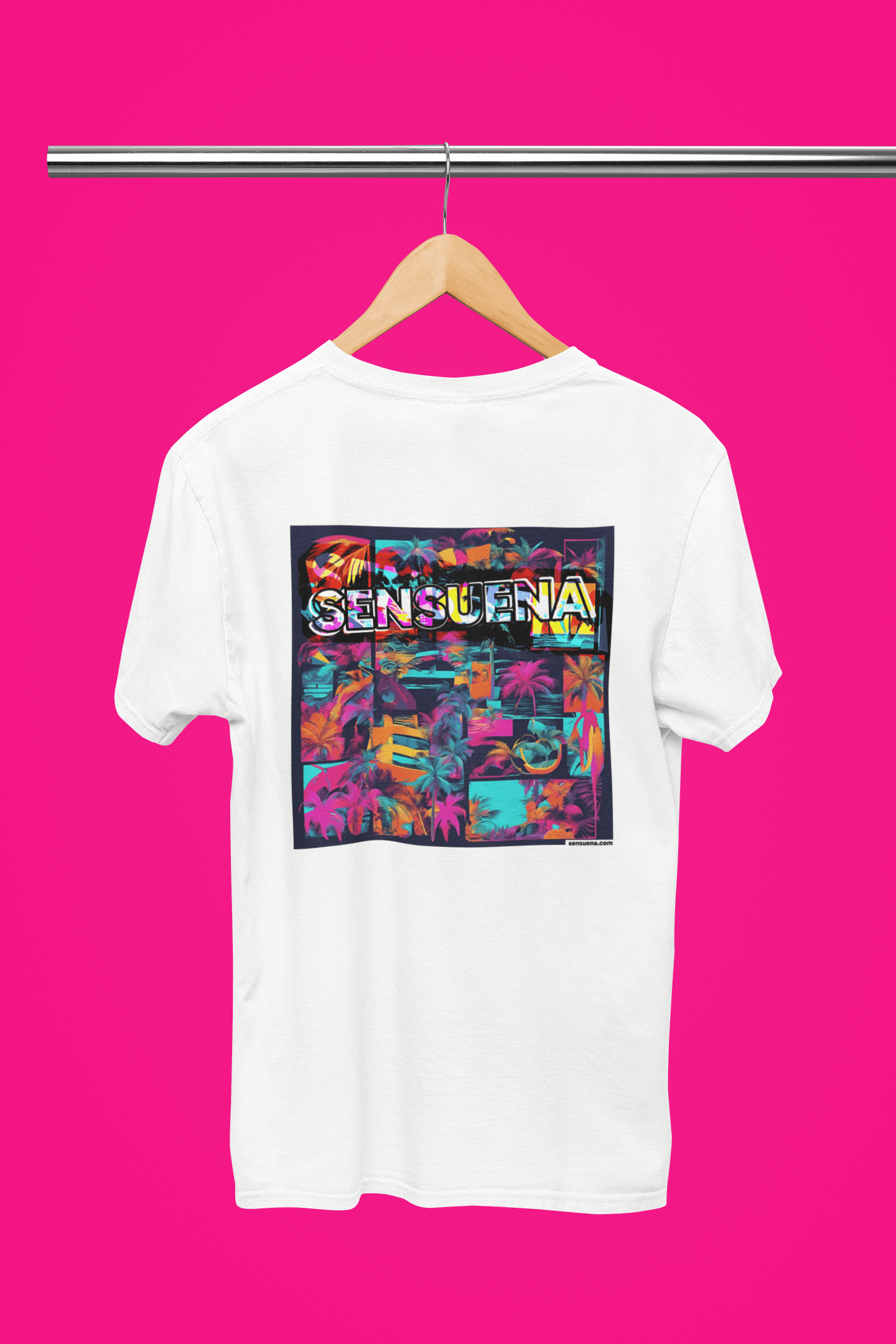 "SENSUENA BEACH" - BIG PRINT Premium Bio T-Shirt / klassisch, oversized