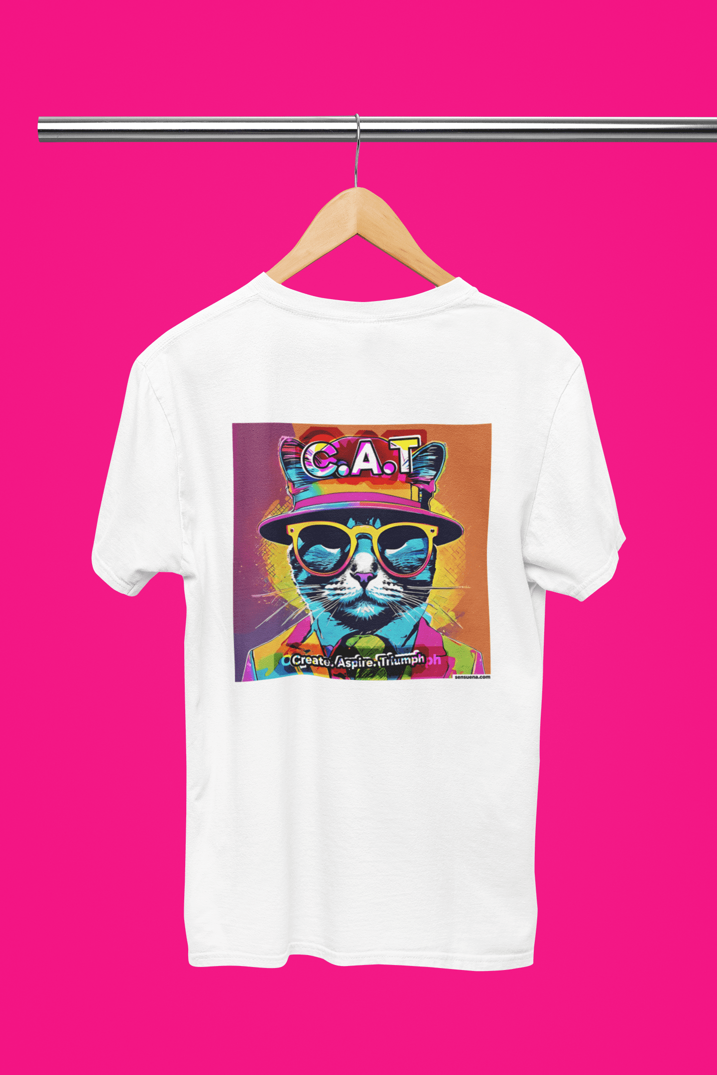 "CAT" - BIG PRINT Premium Bio T-Shirt / klassisch, oversized