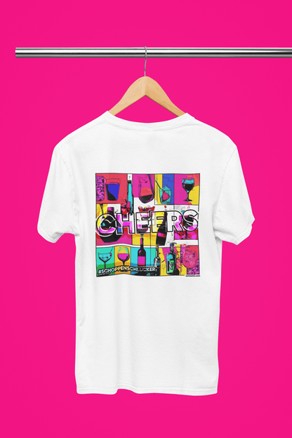 "CHEERS" - BIG PRINT Premium Bio T-Shirt / klassisch, oversized