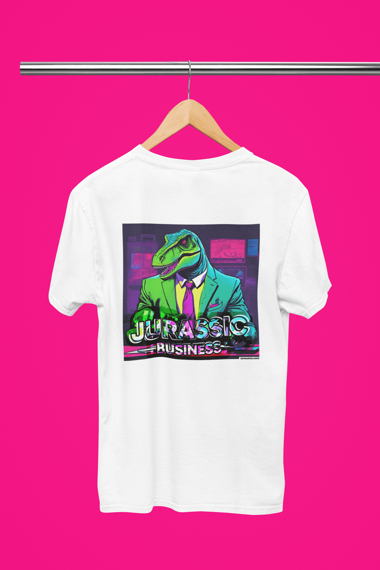 "JURASSIC BUSINESS" - BIG PRINT Premium Bio T-Shirt / klassisch, oversized