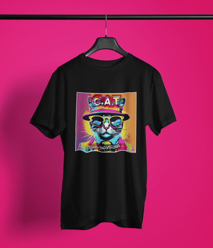 "CAT" - BIG PRINT Premium Bio T-Shirt / klassisch, oversized