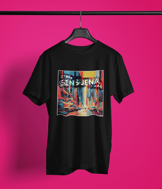 "CITY" - BIG PRINT Premium Bio T-Shirt / klassisch, oversized