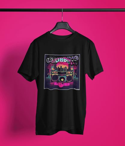 "CLUBBING" - BIG PRINT Premium Bio T-Shirt / klassisch, oversized