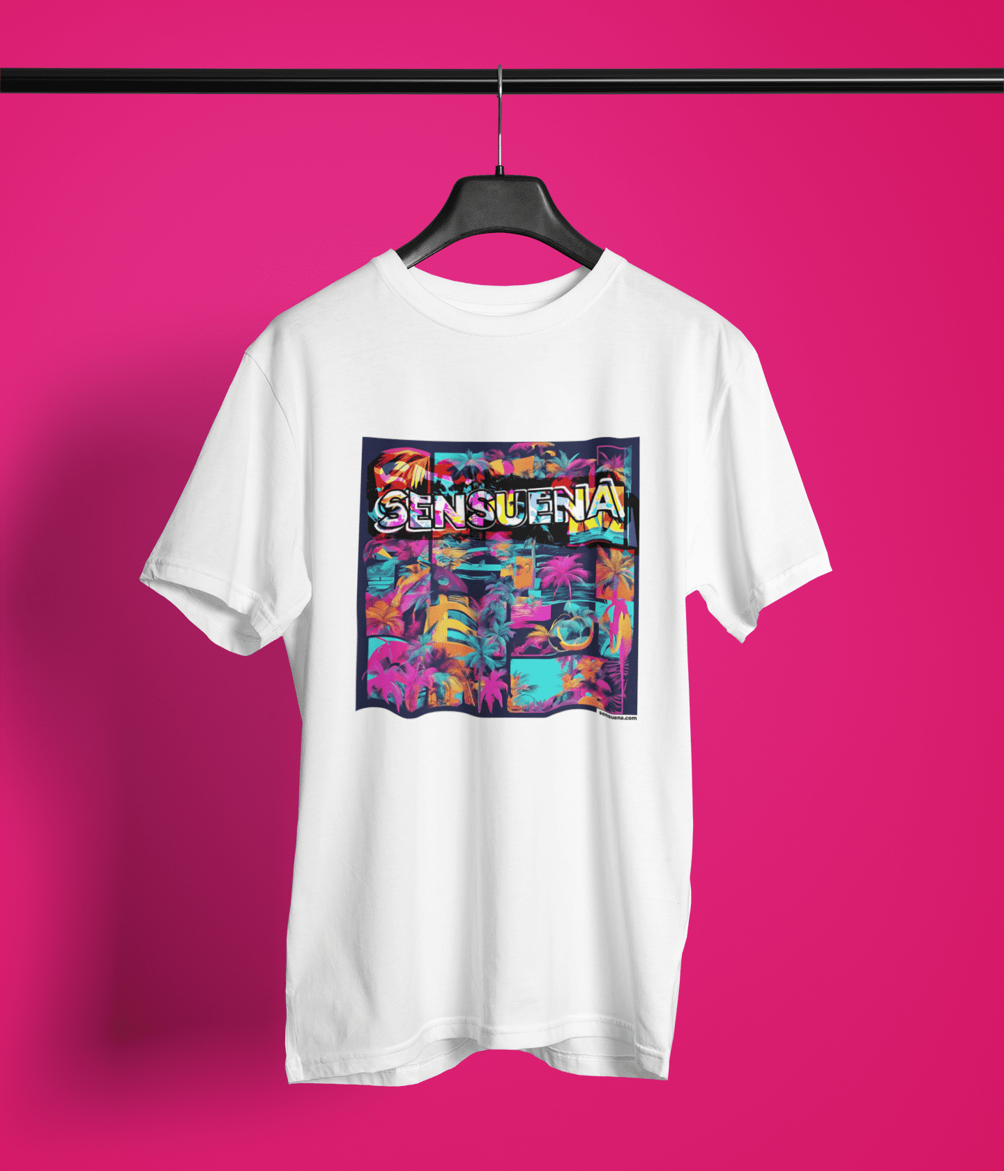 "SENSUENA BEACH" - BIG PRINT Premium Bio T-Shirt / klassisch, oversized