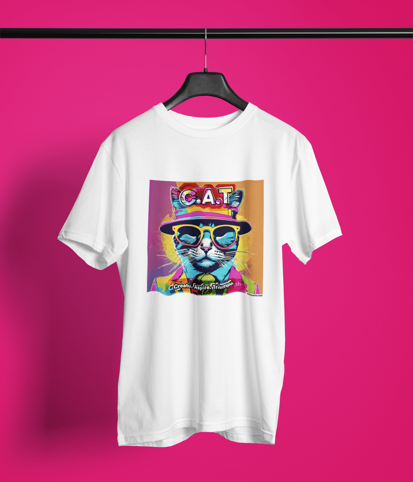 "CAT" - BIG PRINT Premium Bio T-Shirt / klassisch, oversized