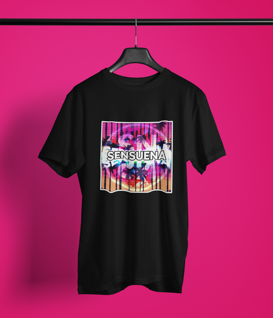 "SENSUENA SUNSET" - BIG PRINT Premium Bio T-Shirt / klassisch, oversized