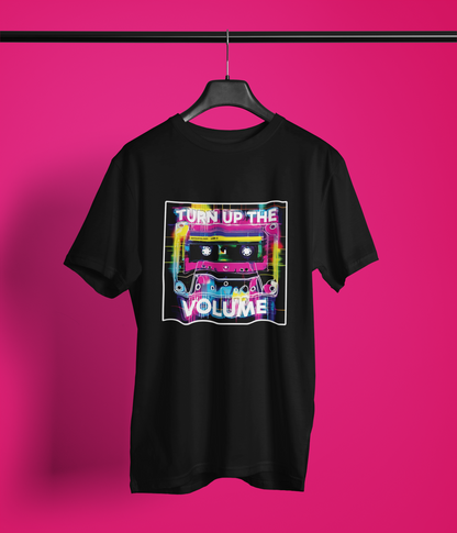 "TURN UP THE VOLUME" - BIG PRINT Premium Bio T-Shirt / klassisch, oversized