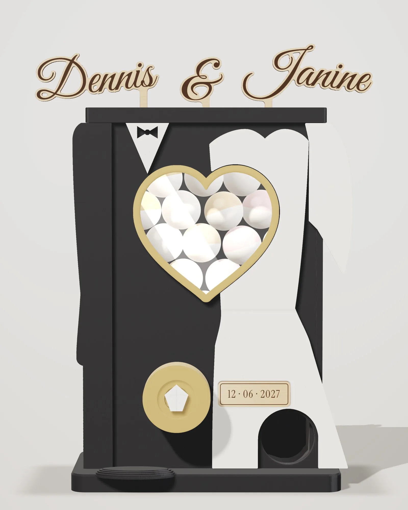 Kapselautomat Hochzeit, Frontansicht (Visualisierung)
