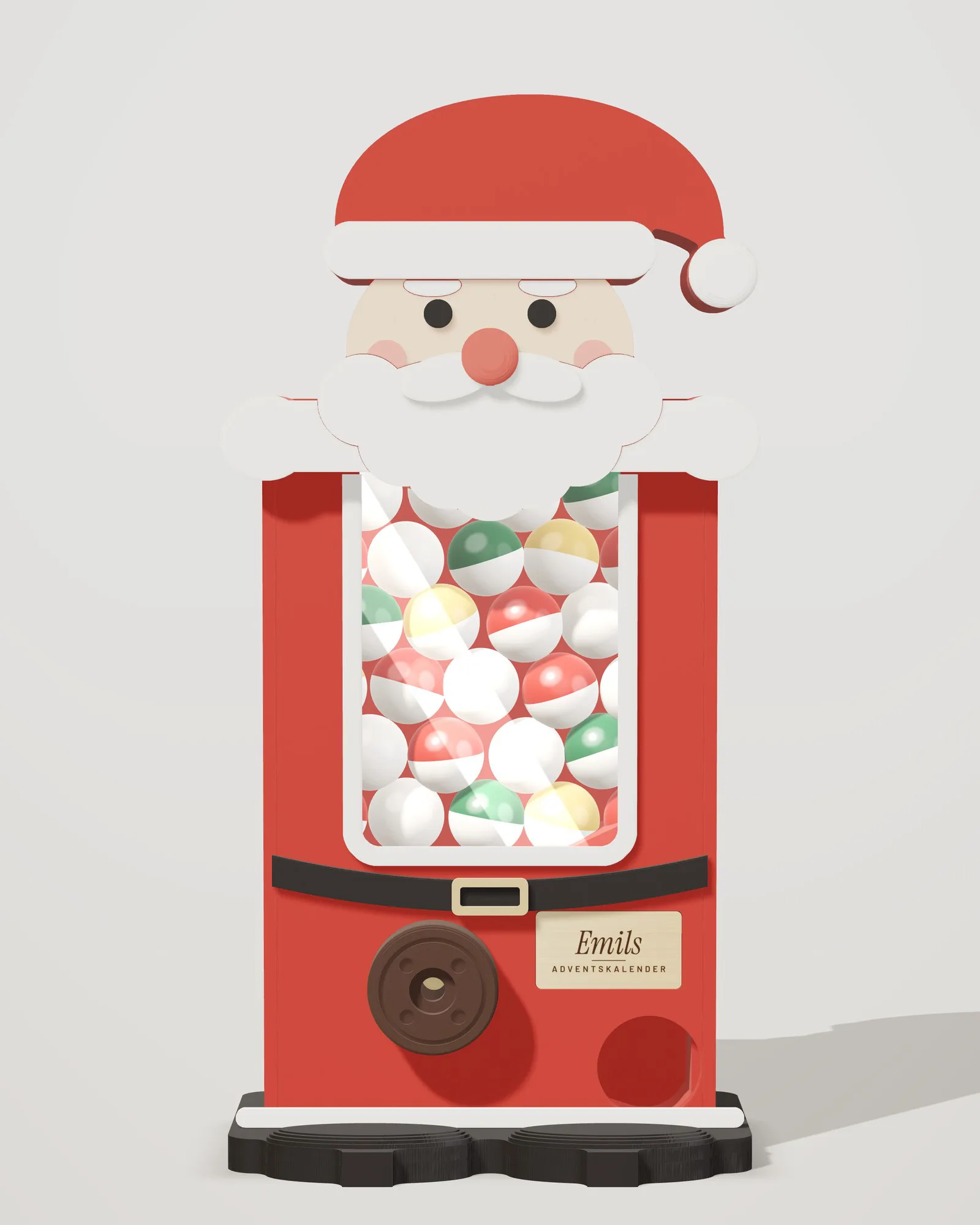 Kapselautomat Weihnachtsmann, Frontansicht (Visualisierung)