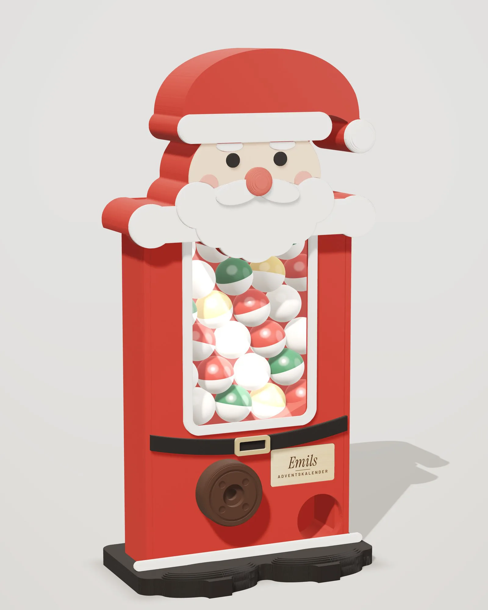 Kapselautomat Weihnachtsmann, Schrägansicht (Visualisierung)